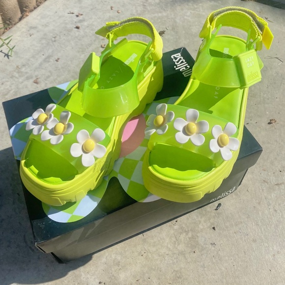 Melissa X Lazy Oaf Shoes - Melissa x Lazy Oaf Green Kick off Sandal